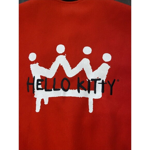 Hello Kitty Sanrio Forever 21 Men's Black Red Letterman Varsity Jacket X-Large - Picture 12 of 14